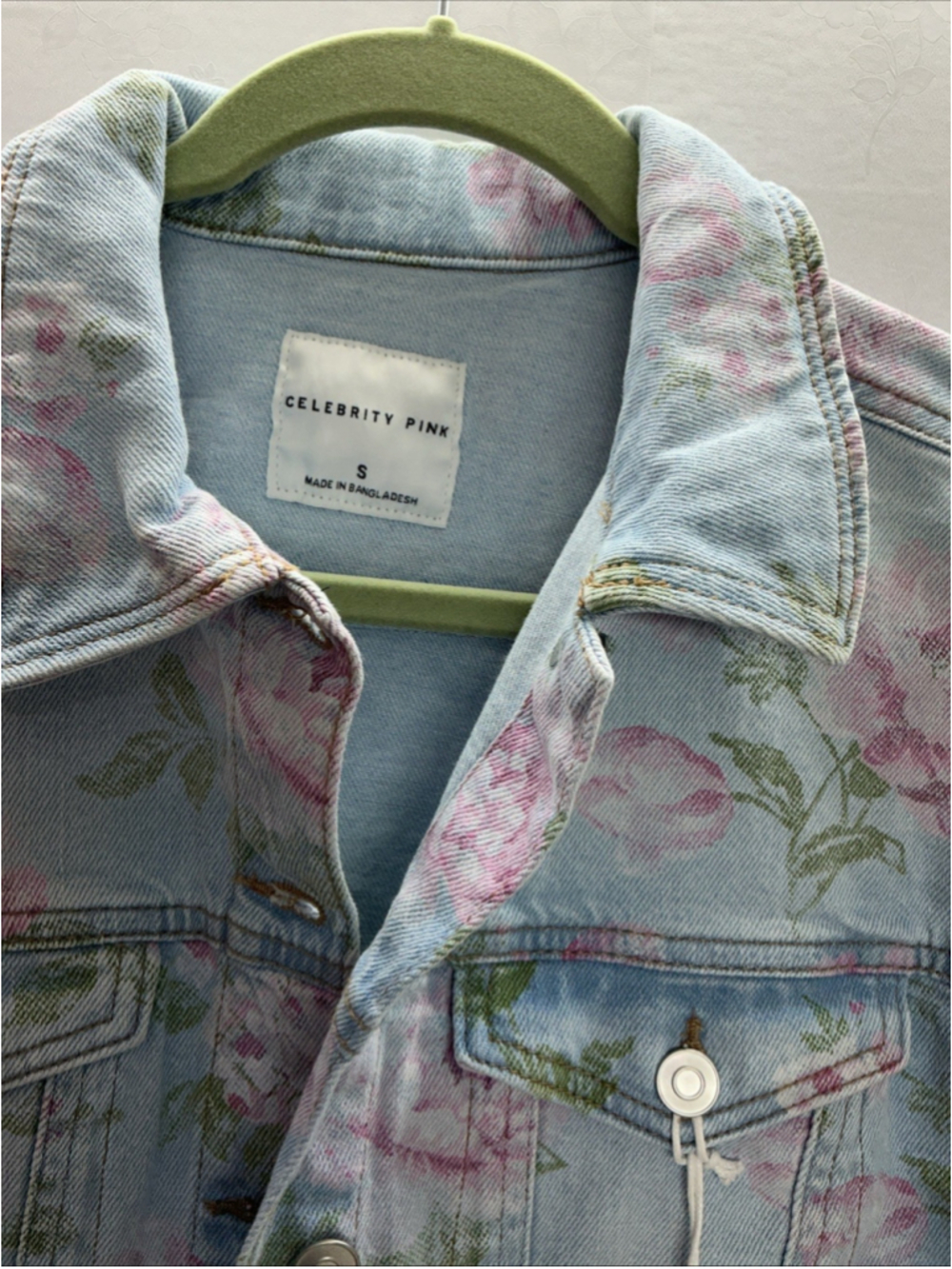 Celebrity Pink Floral Denim Jacket Size S - Picture 3 of 5